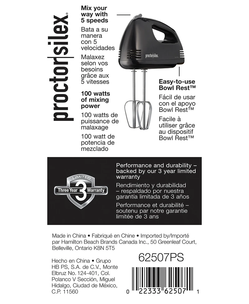 Proctor Silex Easy Mix 5-Speed Hand Mixer
