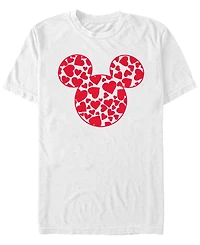 Fifth Sun Men's Mickey Hearts Fill Short Sleeve Crew T-shirt