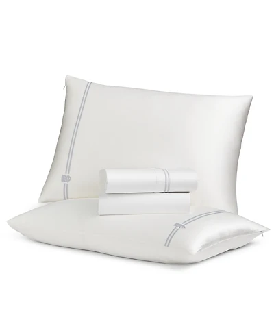 Mismatch 4-Pc. Queen Sheet & Silk Pillowcase Set