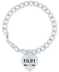 Diamond Mom Heart Charm Bracelet (1/10 ct. t.w.) in Sterling Silver