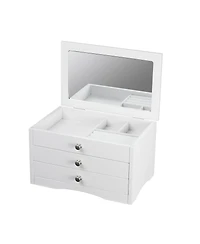 Pko Inc. Classic Lift Top White Jewelry Box