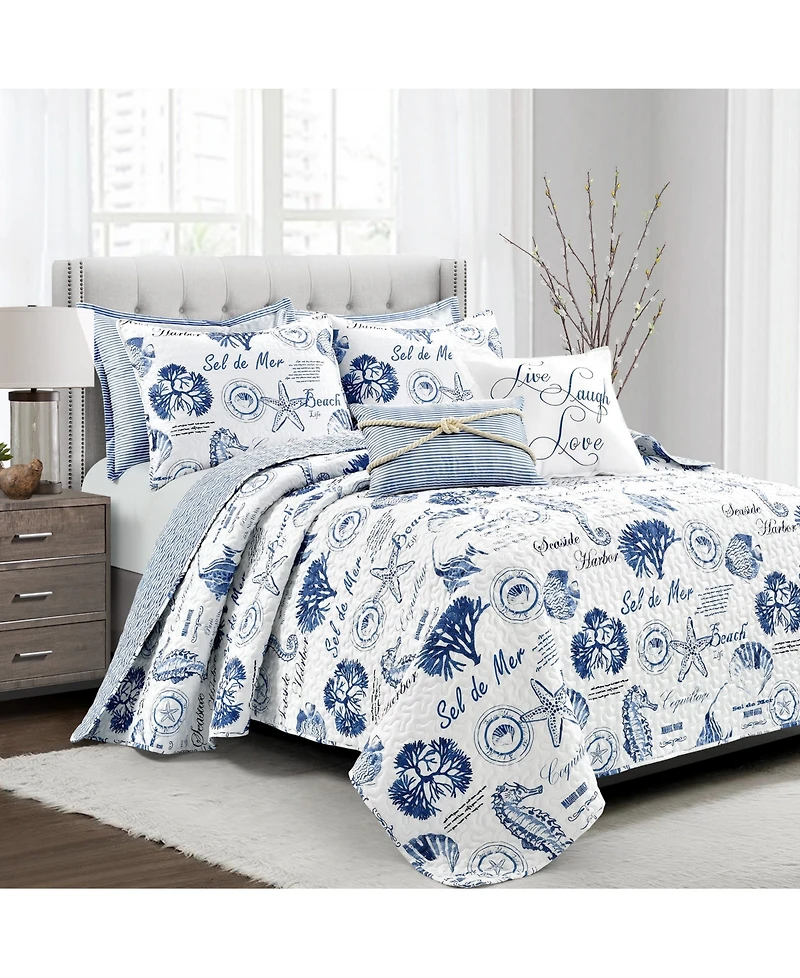 Lush Decor Harbor Life 7 Piece Quilt Set, Full/Queen