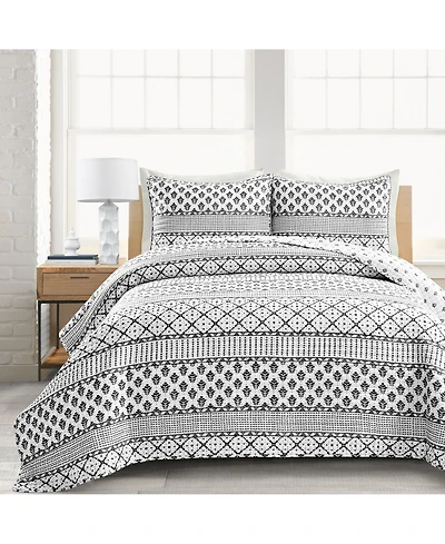 Lush Decor Monique Stripe 3 Piece Quilt Set