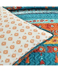 Lush Decor Boho Watercolor Border 3 Piece Quilt Set