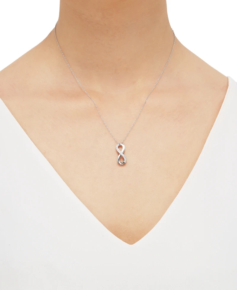 241 Wear It Both Ways Diamond Infinity Pendant Necklace (1/8 ct. t.w.) in 14k White Gold