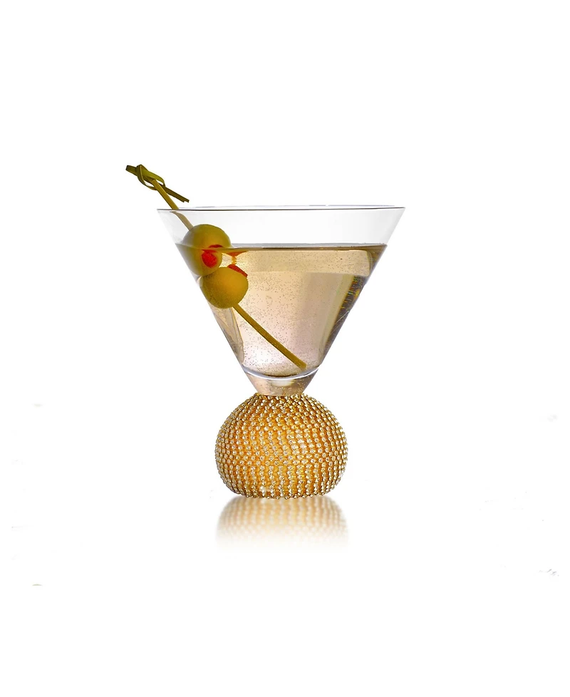 Qualia Glass Bling Martini Barware, Set of 2