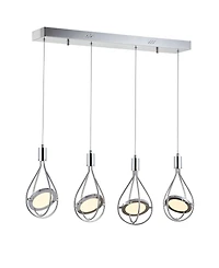 Orion Adjustable Modern Integrated 4-Light Linear Led Metal Pendant