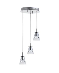 Alain 3-Light Adjustable Cascading Metal Integrated Cluster Led Pendant