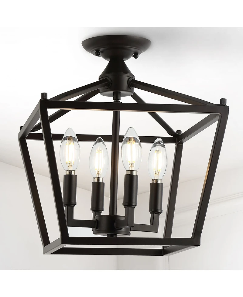 Plains Mini Lantern 4-Light Iron Modern Farmhouse Led Flush Mount