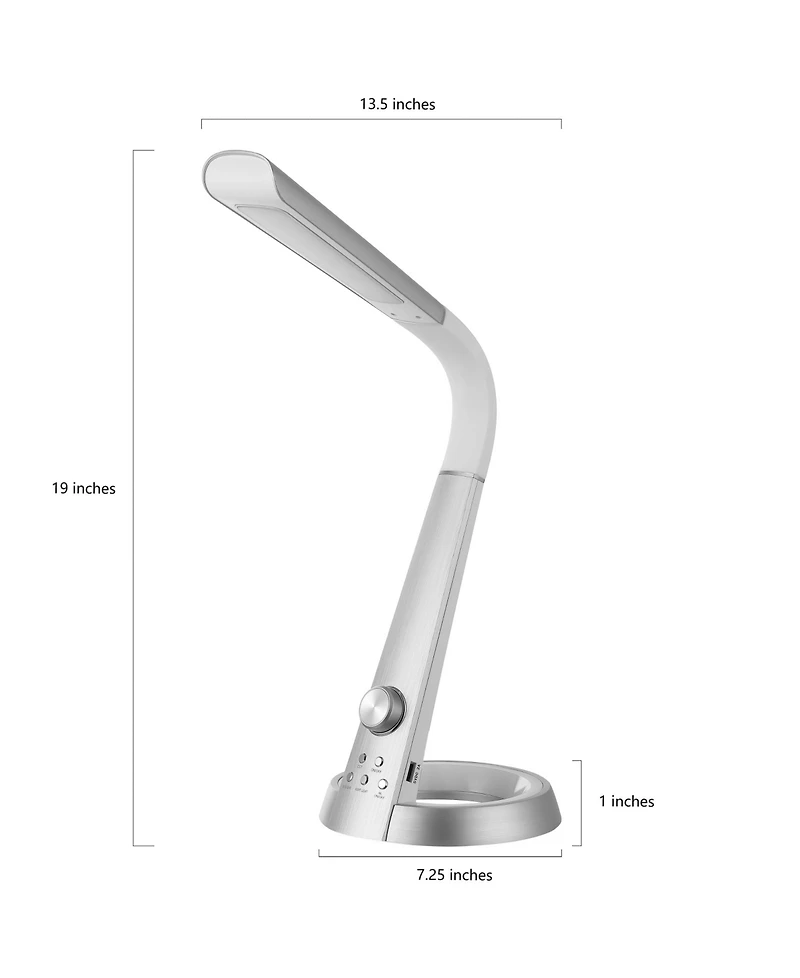 Milton Aluminum Contemporary Minimalist Adjustable Head Dimmable Usb Charging Led Task Lamp