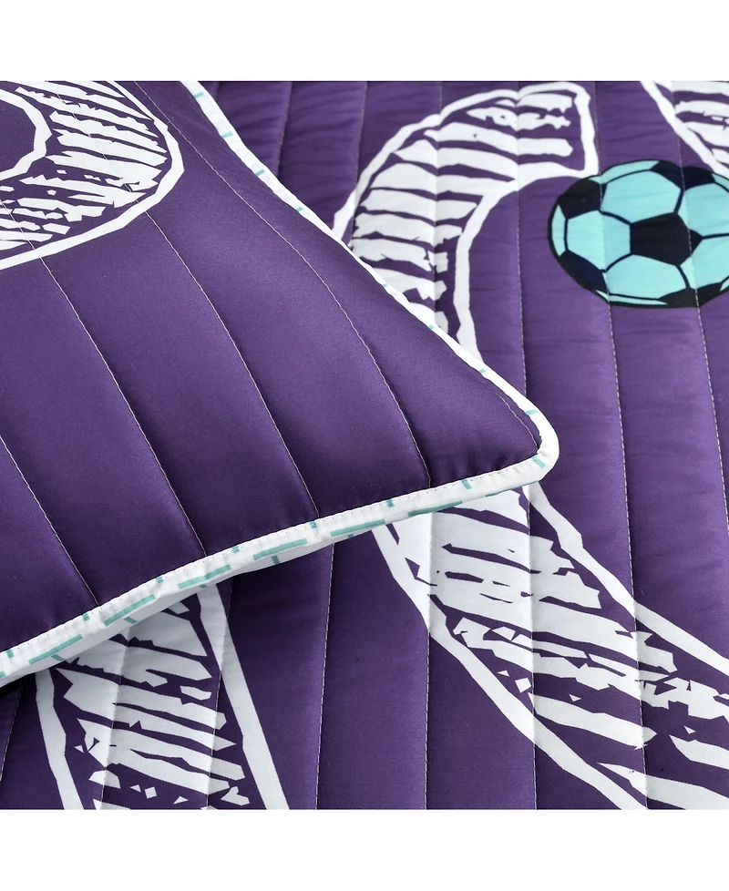 Lush Decor Kids Girls Soccer Kick -Pc. Quilt Set