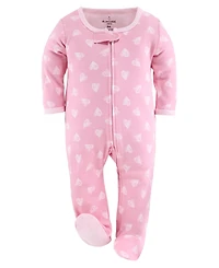 The Peanutshell Baby Girls Sleep n Play Footed Pajamas Sleepwear Set, 6-9 Months, Newborn, 3-Pack