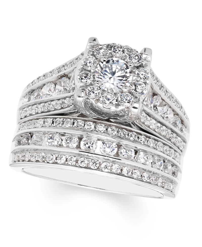 Diamond Halo Bridal Set (2 ct. t.w.) in 14k White Gold