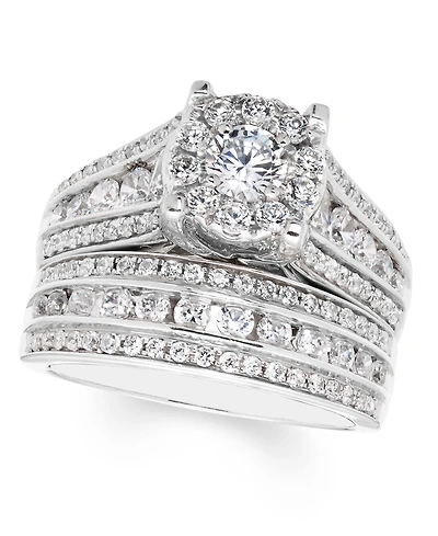 Diamond Halo Bridal Set (2 ct. t.w.) in 14k White Gold