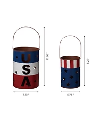 Glitzhome Patriotic Lantern, Set of 2