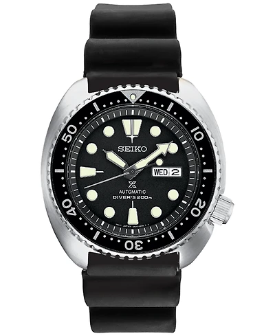 Seiko Men's Automatic Prospex Diver Black Silicone Strap Watch 45mm