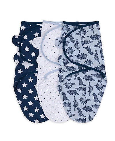 The Peanutshell Newborn Swaddles for Baby Girls, 3 Pack Set, Pink Floral Stars