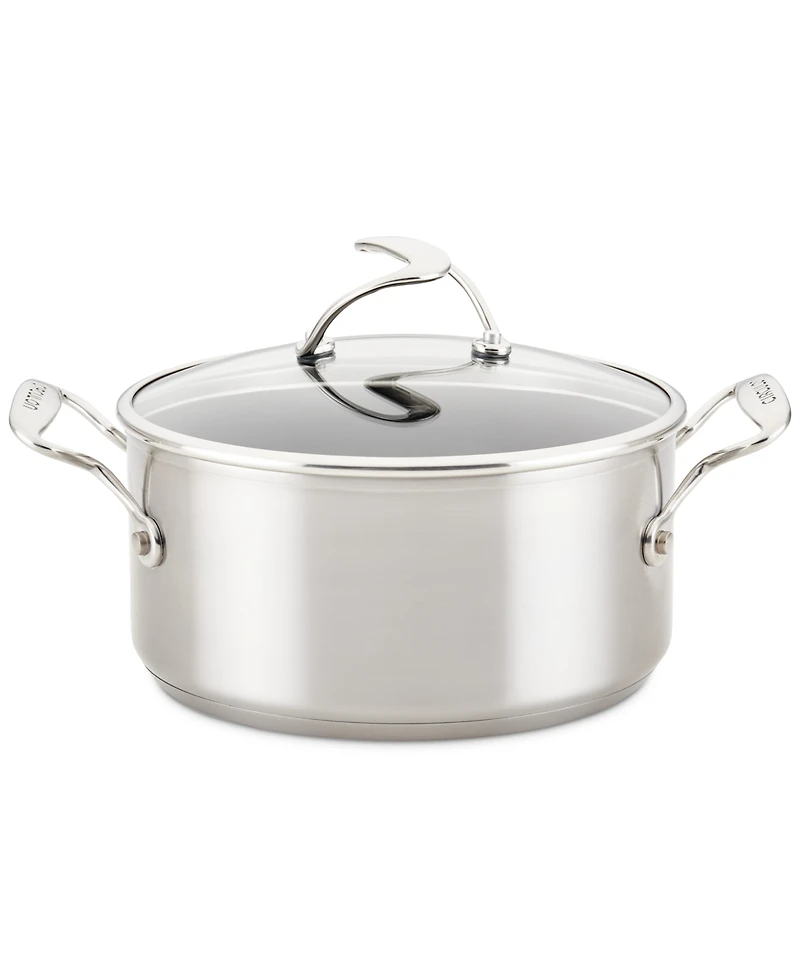 Circulon SteelShield S-Series Stainless Steel Nonstick Saucepan with Lid, 4-Quart, Silver