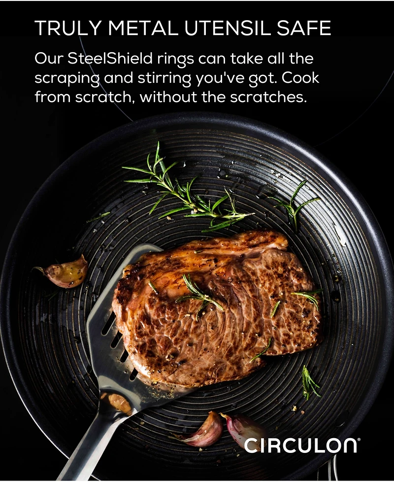 Circulon SteelShield C-Series Tri-Ply Clad Nonstick Cookware Plus Utensils