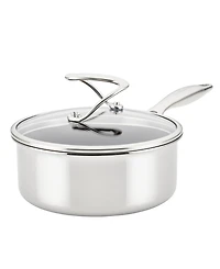 Circulon SteelShield C-Series Tri-Ply Clad Nonstick Saucepan with Lid, 2-Quart, Silver