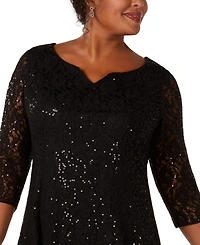 Sl Fashions Plus Sequined Lace Dress