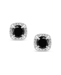 White Diamond & Treated Black Diamond (3/4 ct. t.w.) Stud Earrings in 14K White Gold