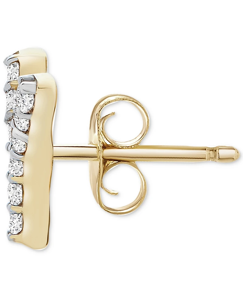 Wrapped Diamond Initial Single Stud Earring (1/20 ct. t.w.) in 14k Gold, Created for Macy's