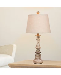 Fangio Lighting Distressed Candlestick Resin Table Lamps, Set of 2
