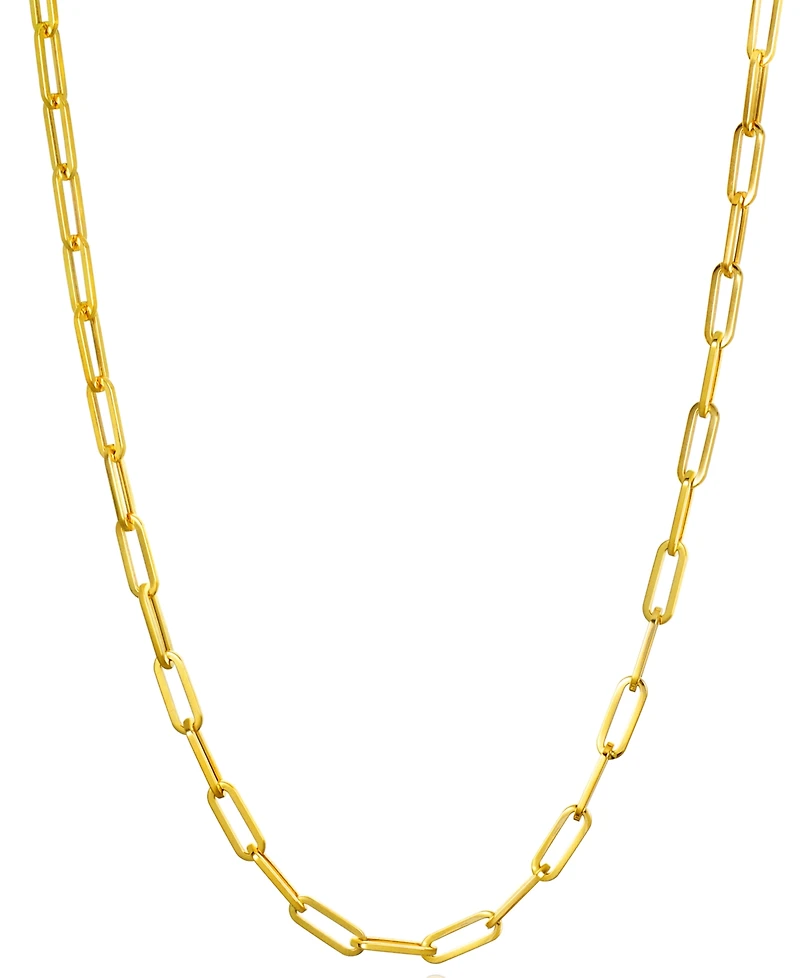 Italian Gold Paperclip Link 18" Chain Necklace in 14k Gold
