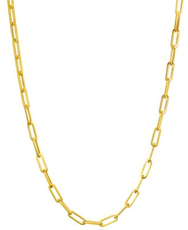 Italian Gold Paperclip Link Chain Necklaces In 14k Gold