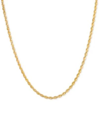 Sparkle Rope Chain Necklaces 2mm In 14k Gold