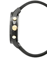 A|X Armani Exchange Men's Chronograph Black Silicone Strap Watch 45mm Gift Set