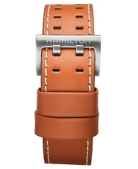 Hamilton Watch, Men's Swiss Automatic Chronograph Khaki X-Wind Brown Leather Strap 44mm H77616533