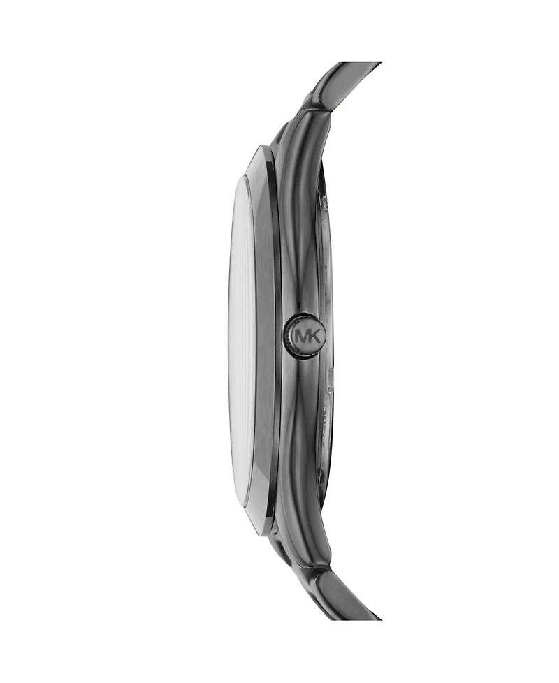 Michael Kors Men's Gunmetal Stainless Bracelet Watch 44mm Gift Set