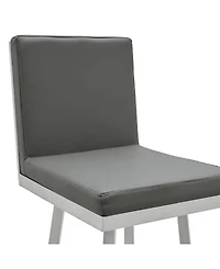 Rochester Swivel Modern Metal and Faux Leather Bar and Counter Stool