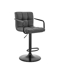 Laurant Adjustable Faux Leather Swivel Bar Stool