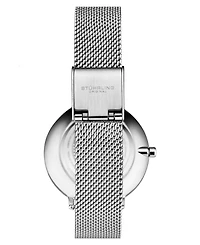 Women's Quartz Silver-Tone Mesh Strap Watch 34mm