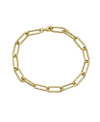 Textured Paperclip Link Chain Bracelet in 10k Gold