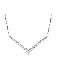 Diamond Chevron Statement Necklace (2 ct. t.w.) in 14k White Gold, 16" + 2" extender