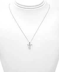 Diamond Open Cross Pendant Necklace (1/20 ct. t.w.) 14K Yellow, White or Rose Gold