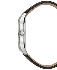 Seiko Men's Essential Brown Leather Strap Watch 39.4mm