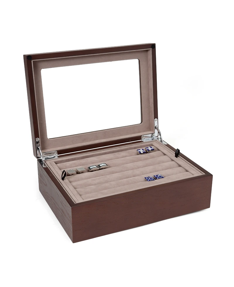 Ox & Bull Trading Co. Men's Espresso Cufflinks Collector's Case