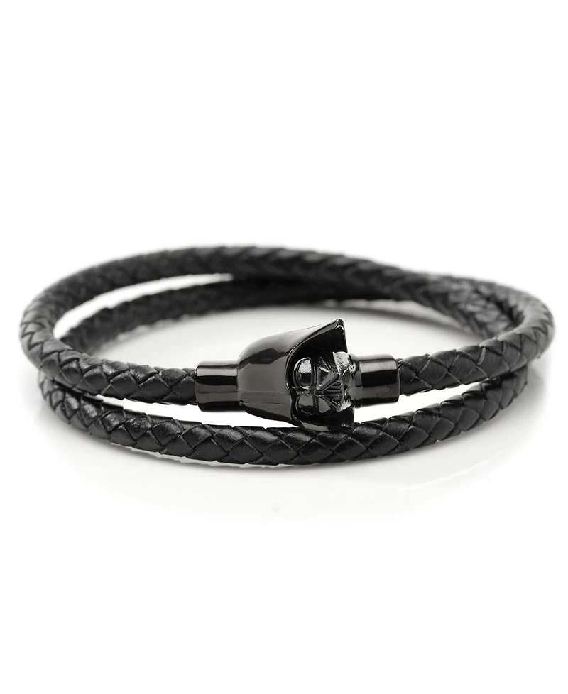 Star Wars Men's Darth Vader Helmet Double-Wrap Stainless Steel Bracelet