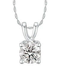 Gia Certified Diamond Solitaire 18" Pendant Necklace (1 1/2 ct. t.w.) in 14K White Gold
