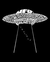 Men's Flying Saucer Ufo Word Art Long Sleeve T-shirt