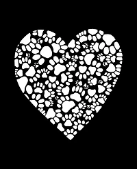 Men's Paw Prints Heart Word Art Hooded Sweatshirt