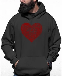 Men's Country Music Heart Word Art Hooded Sweatshirt