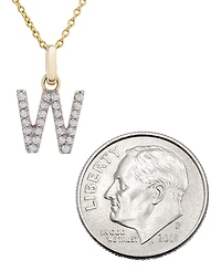 Diamond Initial Pendant Necklace (1/10 ct. t.w.) in 14k Gold, 17" + 1" Extender