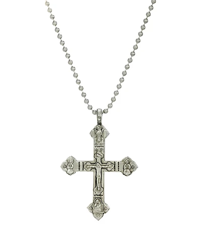 Men's Pewter Large Crucifix Necklace