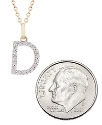 Diamond Initial Pendant Necklace (1/10 ct. t.w.) in 14k Gold, 17" + 1" Extender